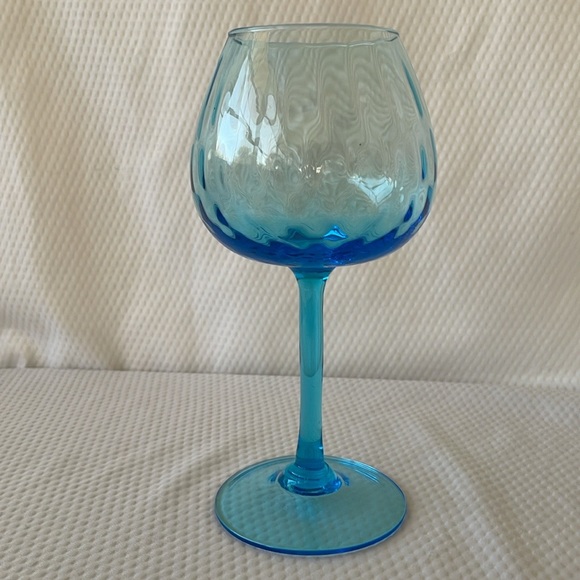Vintage  Mid Century Blue Empoli Style Optic Snifter Glass. - Picture 4 of 6